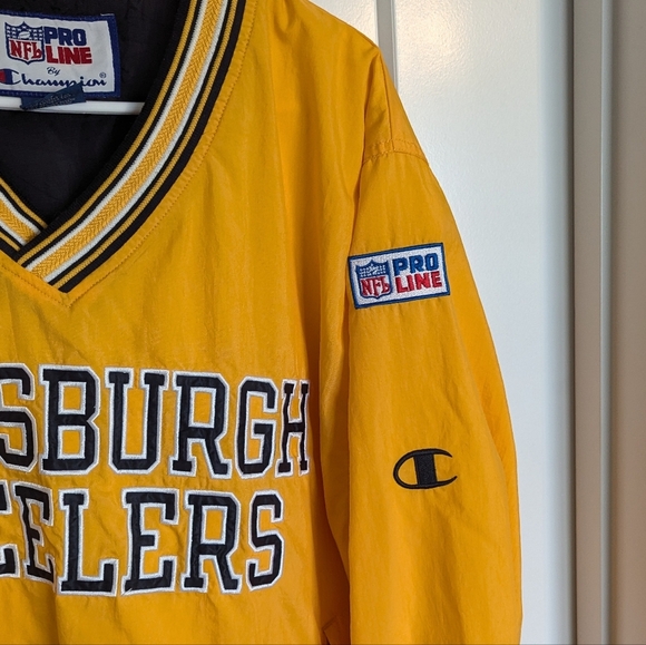 Vintage Pittsburgh Steelers Pullover Windbreak - Champion NFL Pro Line sz M - Picture 6 of 9